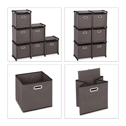 Gray shelf with 6 compartments