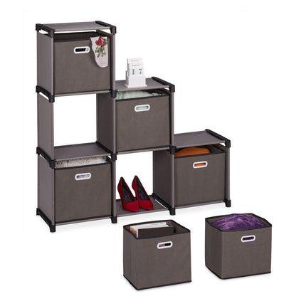 Gray shelf with 6 compartments