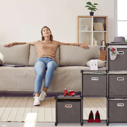 Gray shelf with 6 compartments