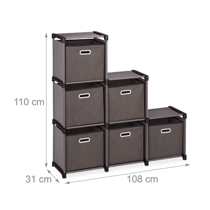Gray shelf with 6 compartments
