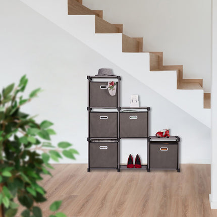 Gray shelf with 6 compartments