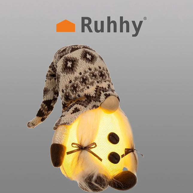 Gray standing gnome with LED 23754