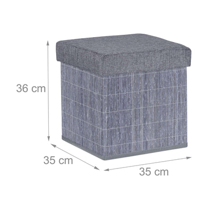 Tabouret gris avec espace de rangement