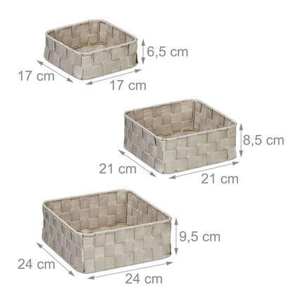 Gray storage basket set of 3