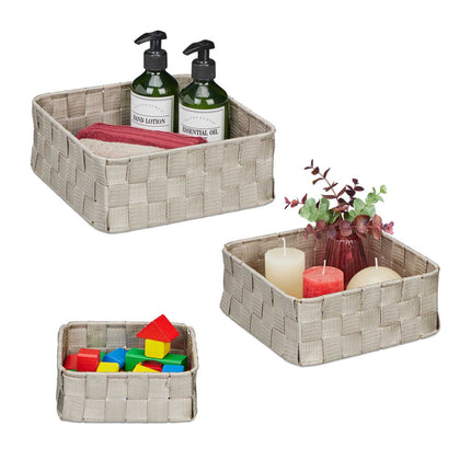 Gray storage basket set of 3