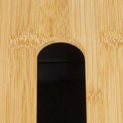 Boîte à mouchoirs grise avec couvercle en bambou