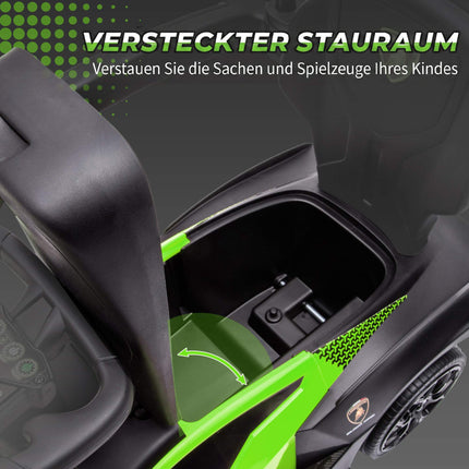 Green 2-in-1 Ride-On Car with Push Handle and Horn