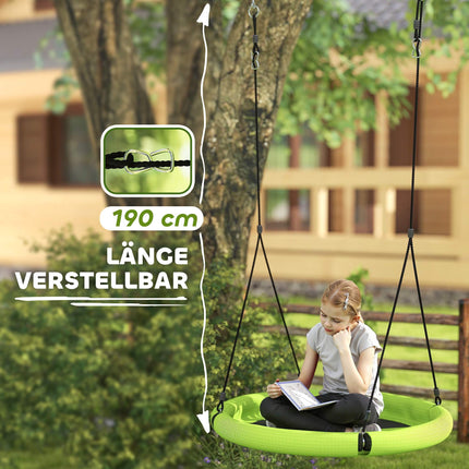 Grüne, verstellbare Outdoor-Nestschaukel, 98 cm, 150 kg Tragfähigkeit