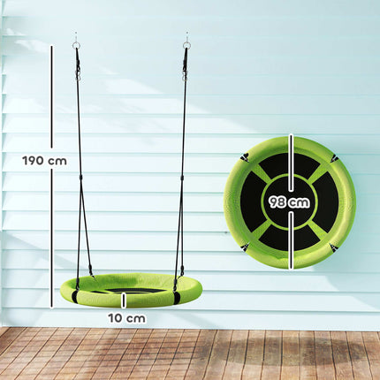 Grüne, verstellbare Outdoor-Nestschaukel, 98 cm, 150 kg Tragfähigkeit