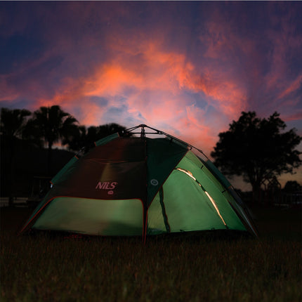 Green Camping Tent, 2-Person, Lightweight