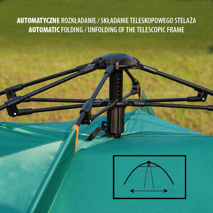 Green Camping Tent, 2-Person, Lightweight