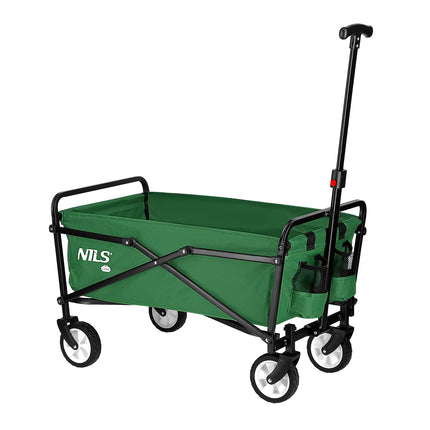 Grüner Klappbollerwagen, kompakt und tragbar
