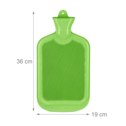 Grüne Wärmflasche 2L, auslaufsicher, Schmerzlinderung