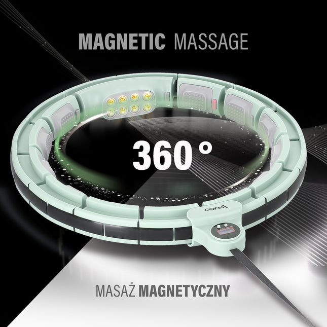 Zelená magnetická zátěžová hula hoop obruč s počítadlem