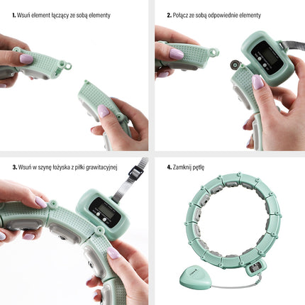 Grüner magnetischer, gewichteter Hula-Hoop-Reifen mit Zähler