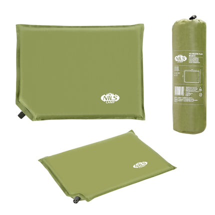 Green Self-Inflating Camping Pillow, Compact & Portable