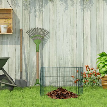 Green Steel Compost Bins Set of 2, High Capacity