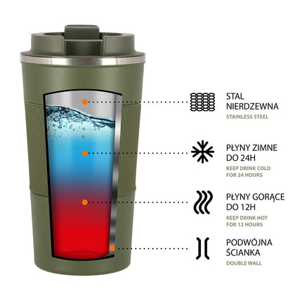 Green Thermal Cup, Insulated, 350ml