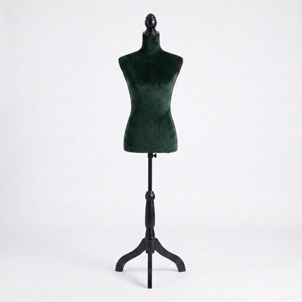 Green Velvet Dress Form 36/38 – Adjustable Mannequin