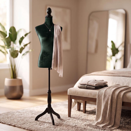 Green Velvet Dress Form 36/38 – Adjustable Mannequin