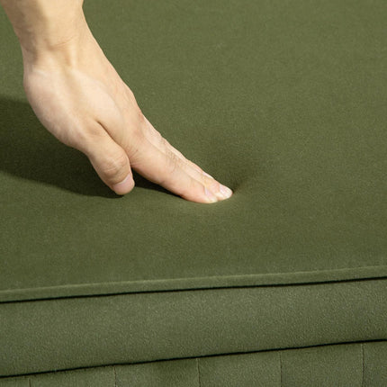 Green Velvet Storage Bench with Gold Legs, 19-Gallon Capacity
