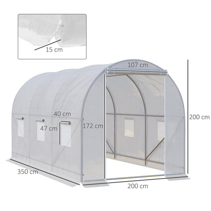 Folien-Gewächshaus für den Garten - 350x200x200cm Pflanzen-Schutzhaus