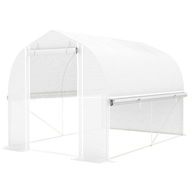 Großes Folien-Gewächshaus, 3x2x2m, UV-beständig, aufrollbare Seiten