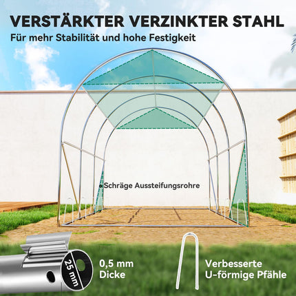 Gewächshaus 3x2x2m mit aufrollbaren Seiten und UV-Schutz
