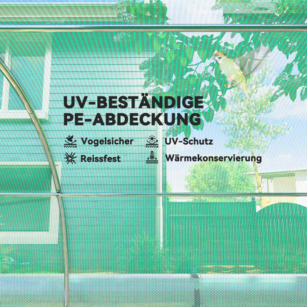 Gewächshaus 3x2x2m mit aufrollbaren Seiten und UV-Schutz