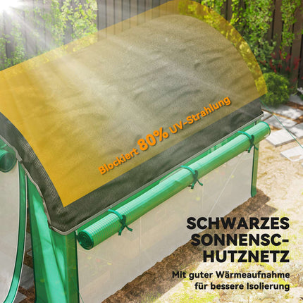 Gewächshaus 3x2x2m mit aufrollbaren Seiten und UV-Schutz