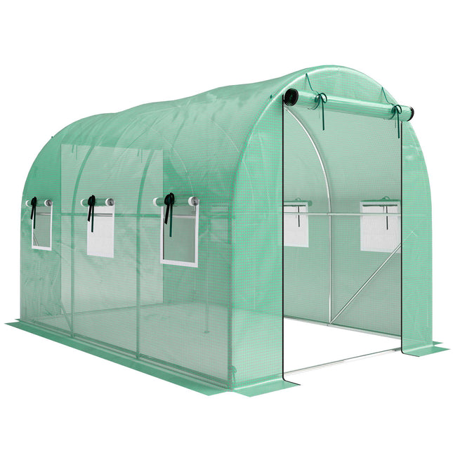 Greenhouse 3x2x2m with Roll-Up Doors & Mesh Windows