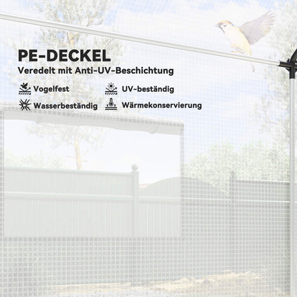 Gewächshaus 3x2x2m mit UV-beständiger Abdeckung, Netzfenstern