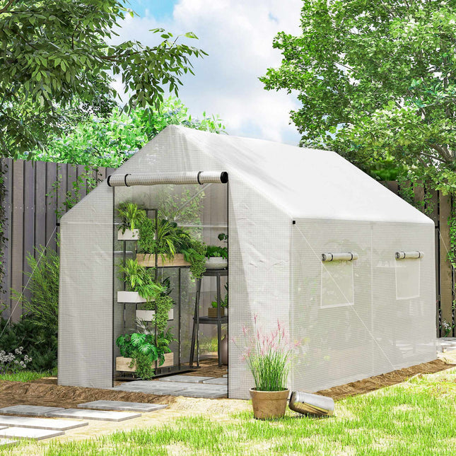 Gewächshaus 3x2x2m mit UV-beständiger Abdeckung, Netzfenstern