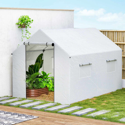 Gewächshaus 3x2x2m mit UV-beständiger Abdeckung, Netzfenstern