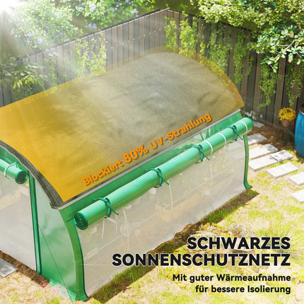 Gewächshaus 4x3x2m, UV-beständig, 8 Fenster, winterfest