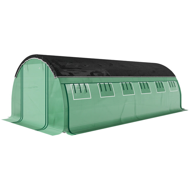 Gewächshaus 6x3x2m mit UV-beständiger Folie, 12 Fenster