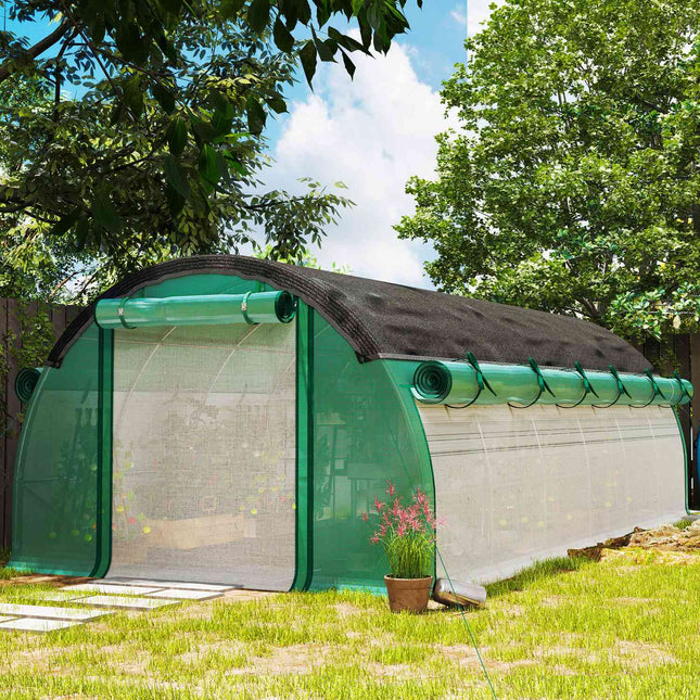 Gewächshaus 6x3x2m mit UV-beständiger Folie, 12 Fenster