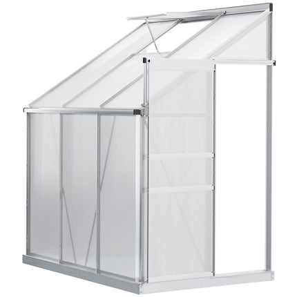 Aluminium-Gewächshaus, 192x127x214 cm, mit Fenstertür