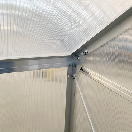 Aluminium-Gewächshaus, 192x127x214 cm, mit Fenstertür