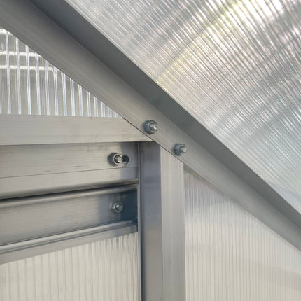 Aluminium-Gewächshaus, 192x127x214 cm, mit Fenstertür