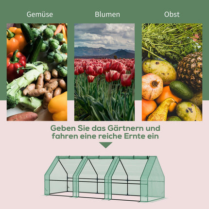 Kas Tomatenhuis Koud Frame, Groen, 270X90X90Cm, Voor Tuin & Balkon