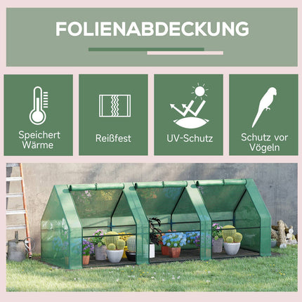 Kas Tomatenhuis Koud Frame, Groen, 270X90X90Cm, Voor Tuin & Balkon