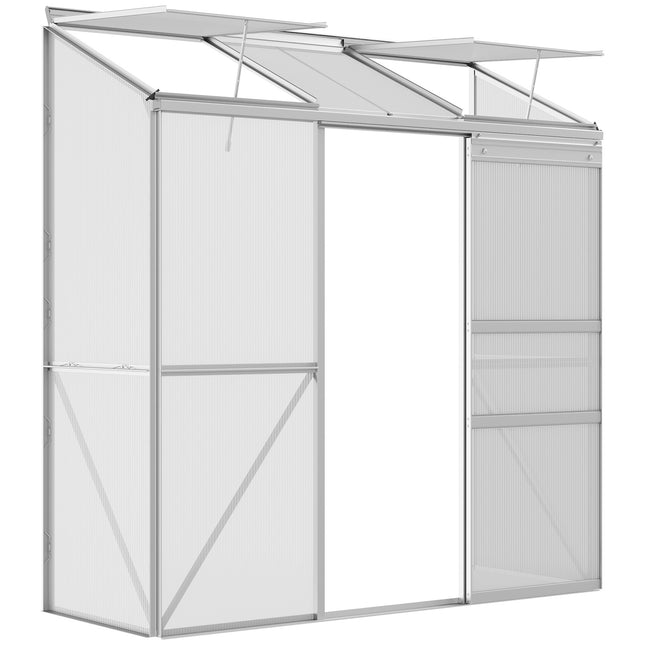 Gewächshaus aus Polycarbonat mit Schiebetür für den Garten