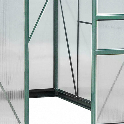 Begehbares Gewächshaus mit Aluminiumrahmen, Dachfenster und Tür, 190x252x201cm