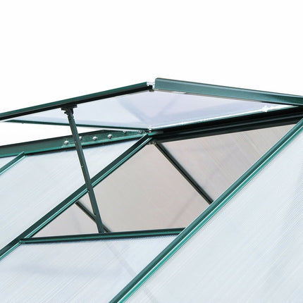 Begehbares Gewächshaus mit Aluminiumrahmen, Dachfenster und Tür, 190x252x201cm