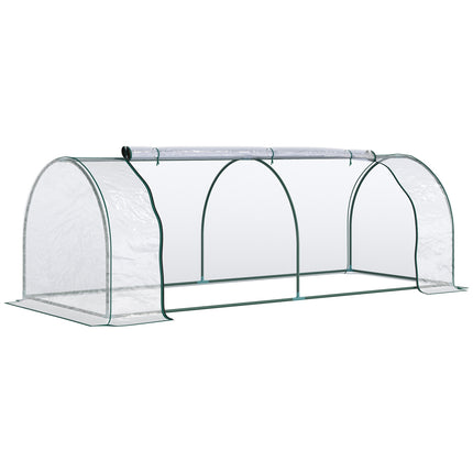 Gewächshaus aus Stahl-PVC mit Tür - 250x100x80cm Frühbeet