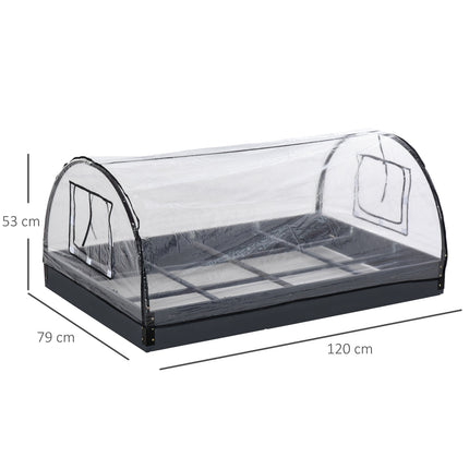 Transparentes Gewächshaus, PVC und Stahl, 12 Gitter, 120x79x53cm