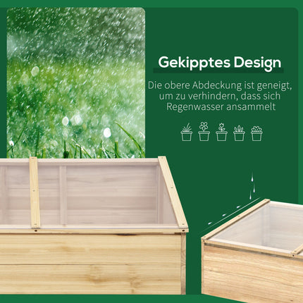 Gewächshaus Holz Frühbeetkasten - Fichtenholz, 100x50x35 cm