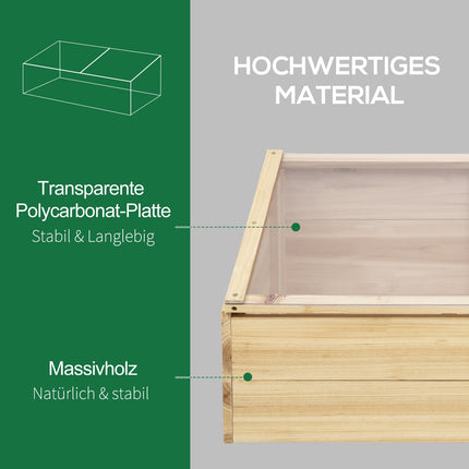 Gewächshaus Holz Frühbeetkasten - Fichtenholz, 100x50x35 cm