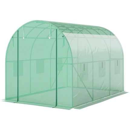 Gewächshaus 3x2x2m UV-beständig, Rolltor, 6 Fenster